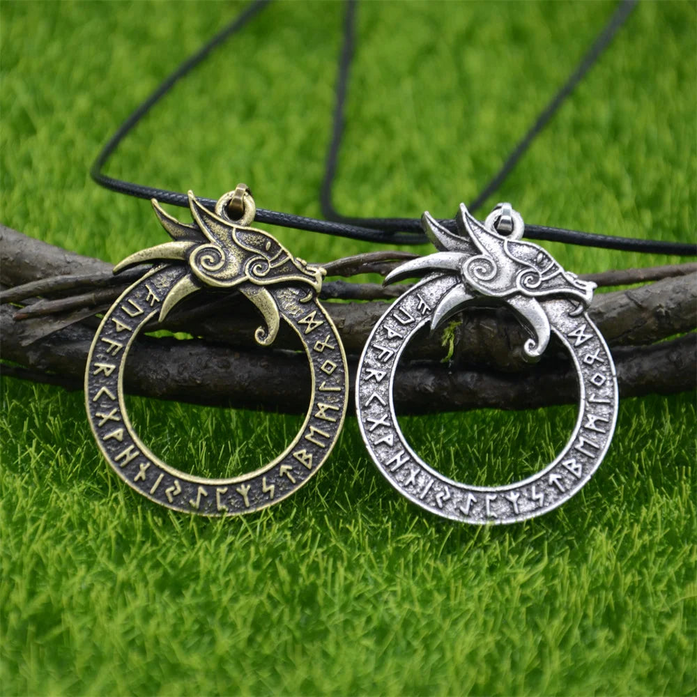 Goth Ouroboros Norse Dragon Necklace - Image 3