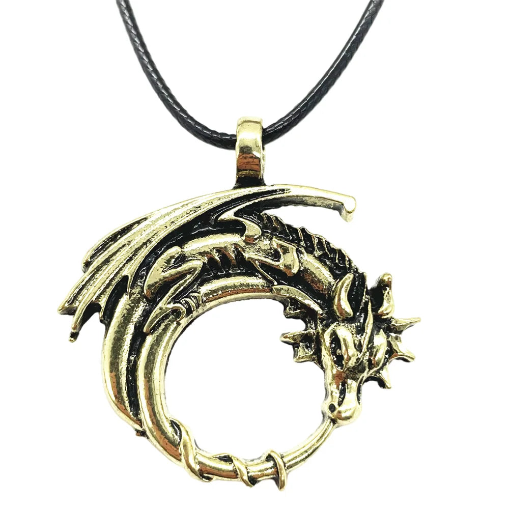 Goth Ouroboros Norse Dragon Necklace - Image 6