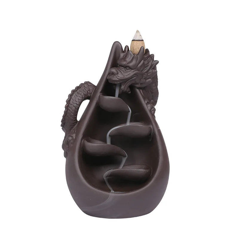 1pc Relief Dragon Incense Burner – Waterfall Backflow Aromatherapy Holder & Zen Home Decor - Image 8