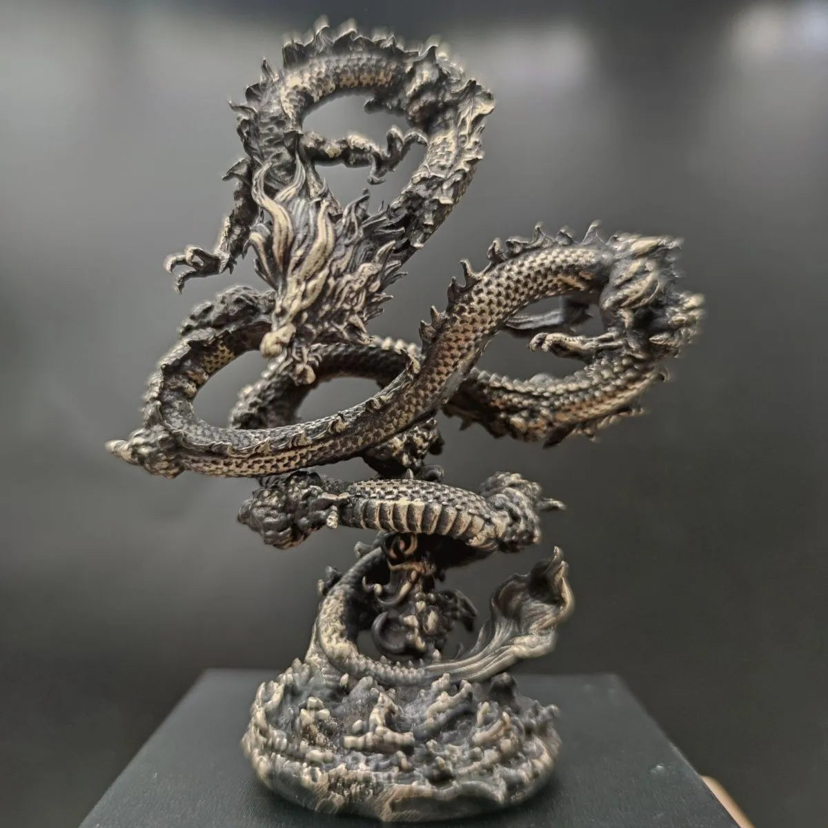 2024 Creative Oriental Dragon Bronze Statue – Animal Metal Figurine for Home & Desktop Decor - Image 4