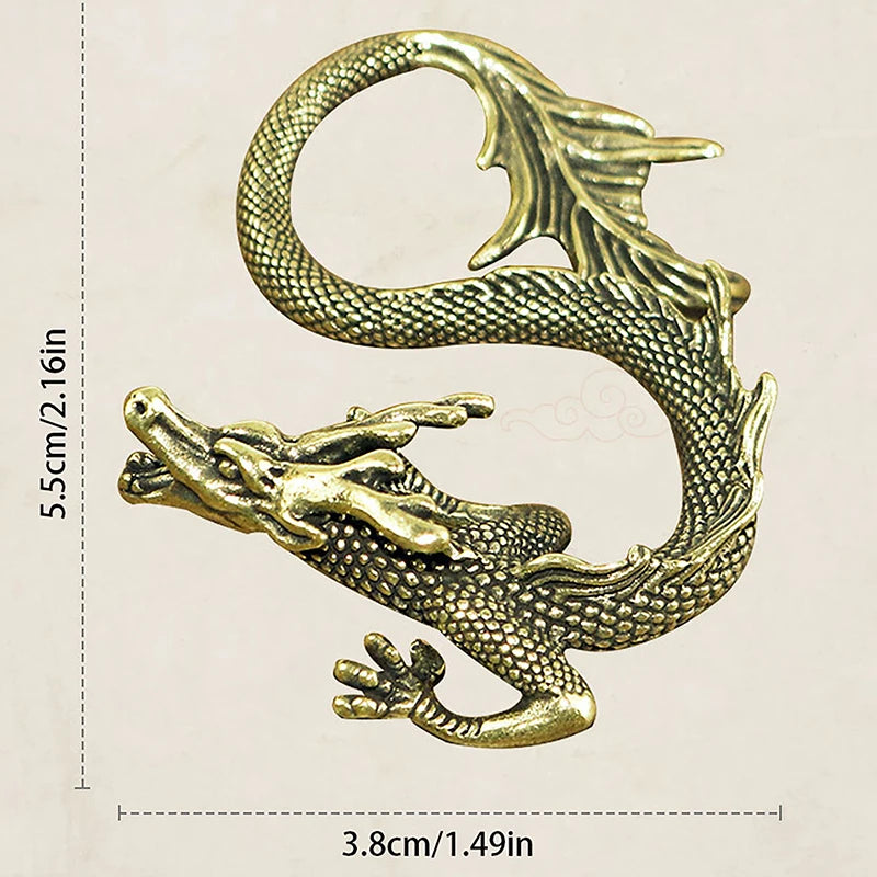 Chinese Beast Dragon Statue – Antique Bronze Miniature Figurine for Home Decor & Collectors - Image 5