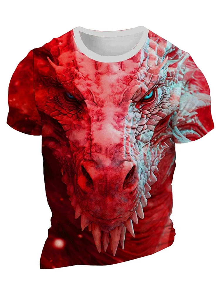 3D Dragon Print Menโs T-Shirt - Image 23
