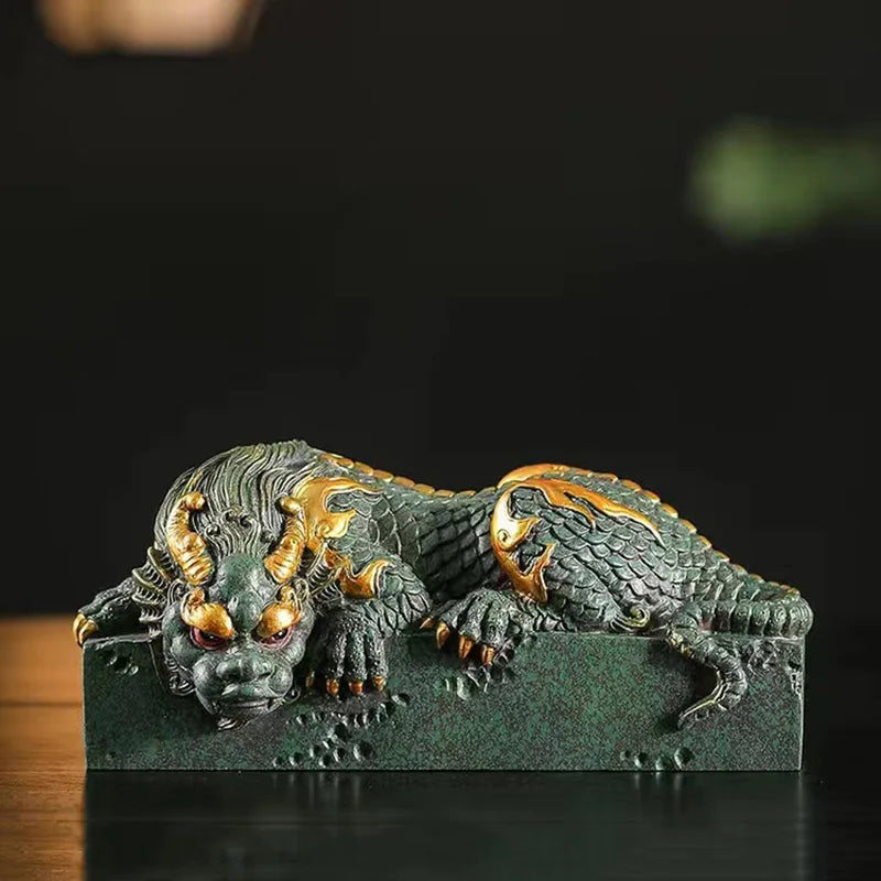 China Mascot Pan Dragon Pillar Statue - Image 8