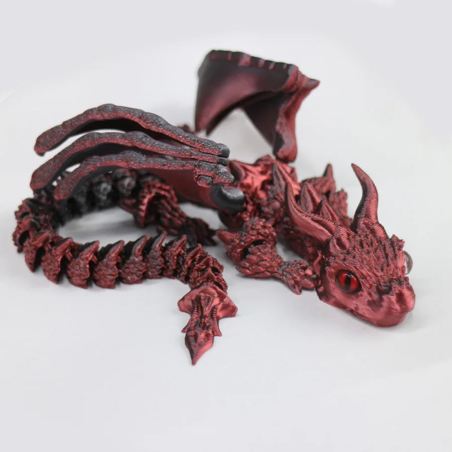 3D Printed Winged Dragon Figurine with Art Deco Resin Sculpture – Tabletop Animal Theme Decor - Image 4