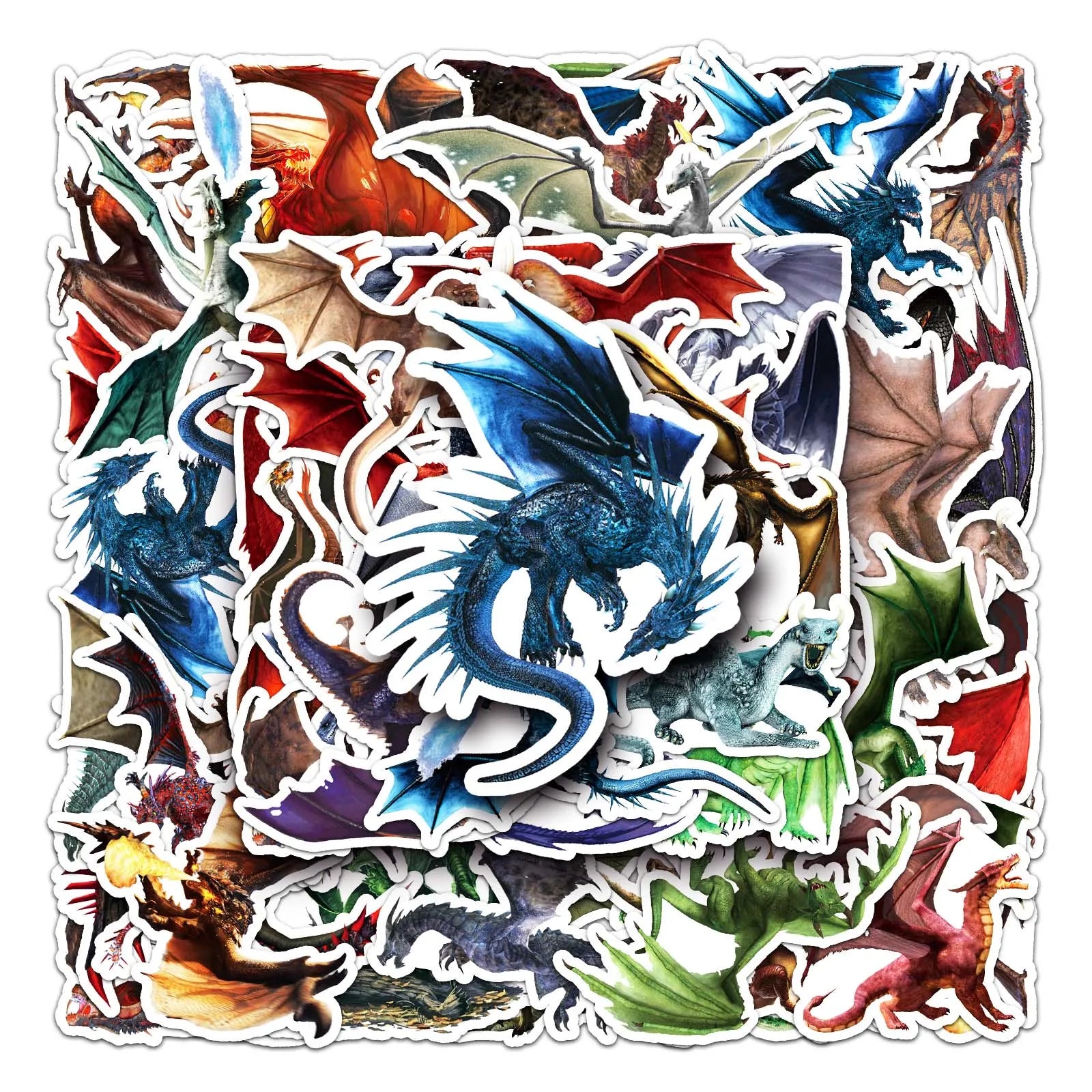 50PCS Dragon Series Cartoon Waterproof Vinyl Stickers