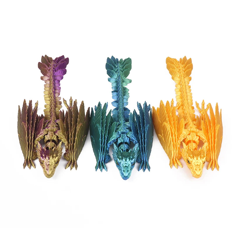 3D Printed Feathered Wyvern Dragon – Articulated Fidget Toy & Home Office Decor - Image 2