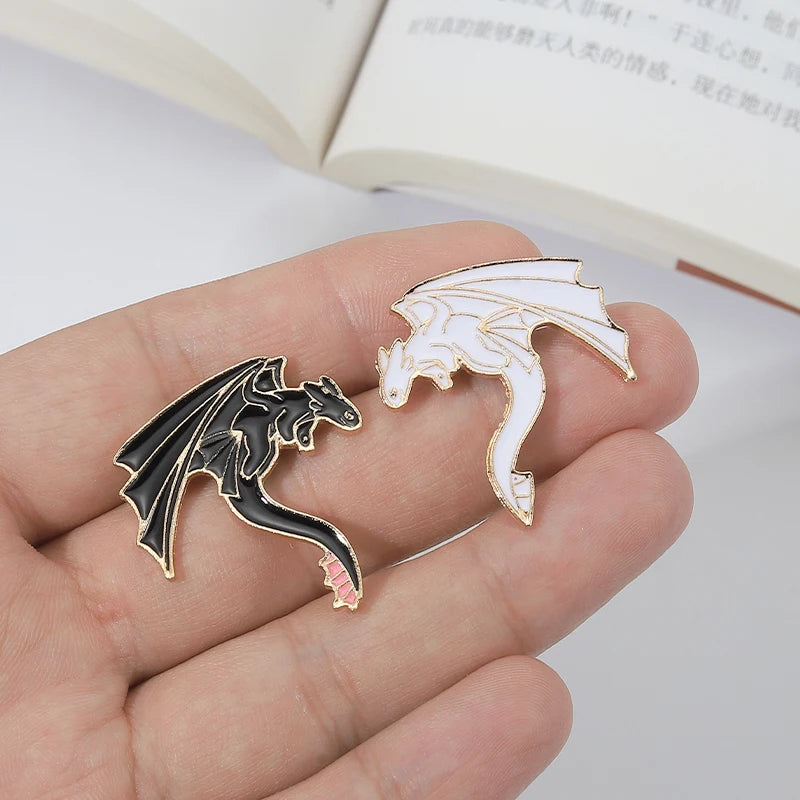 Black & White Pterosaur Enamel Pins - Image 3