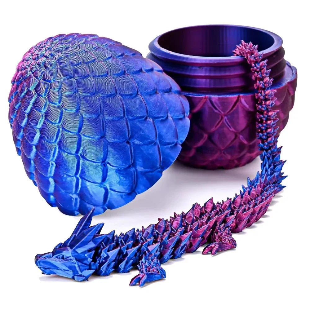 22cm 3D Printed Dragon & 8.5cm Dragon Egg Set – Fully Articulated Gemstone Crystal Dragon Collectible Surprise Toy - Image 10
