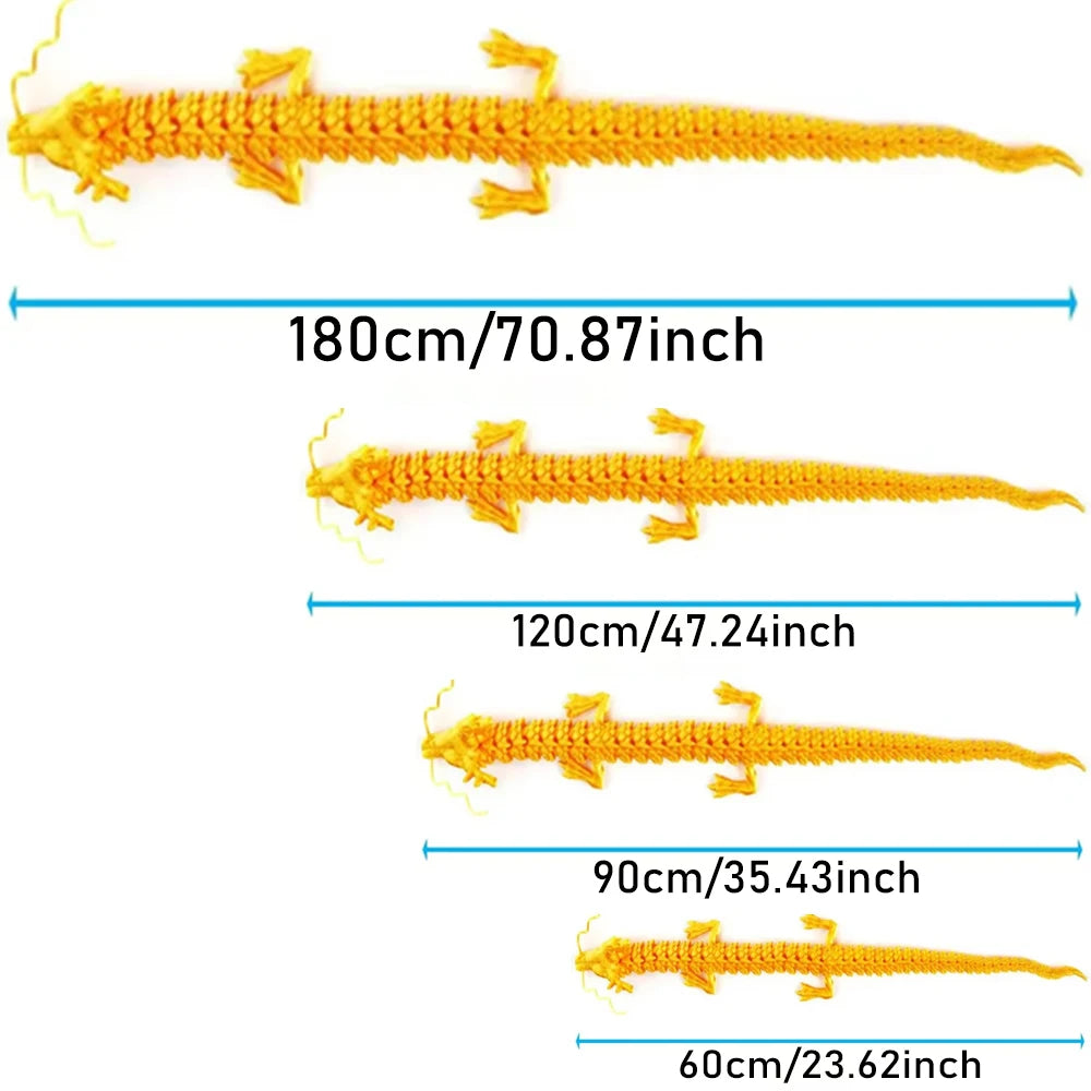 180cm Huge 3D Printed Jointed Loong Figurine – Creative Dragon Ornament for Plants, Rockery & Fish Tank Landscaping Decoration - Image 4