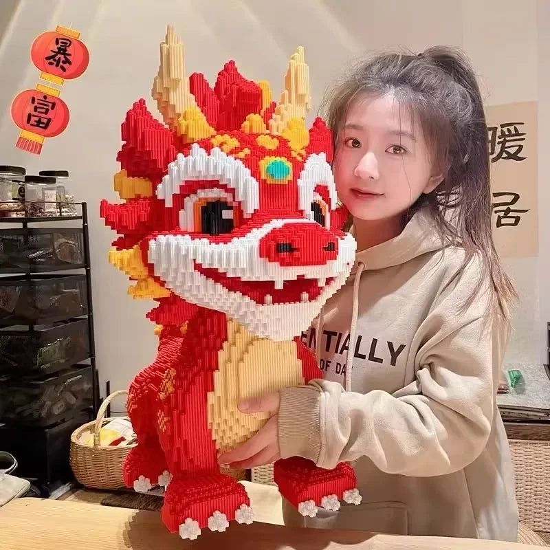 30CM DIY Dragon Building Blocks – 3D Puzzle Toy & Desktop Decoration for Kids - Image 2