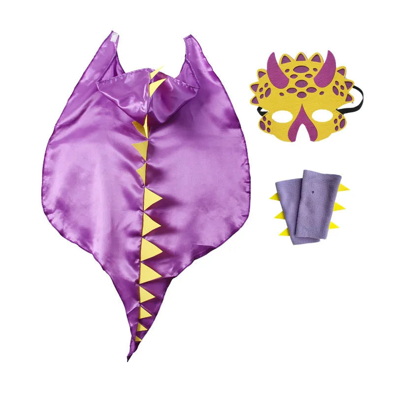 Boys & Girls Dinosaur Cape Dragon Hooded Cloak – Kids Halloween & Christmas Fancy Dress Costume with Mask - Image 5