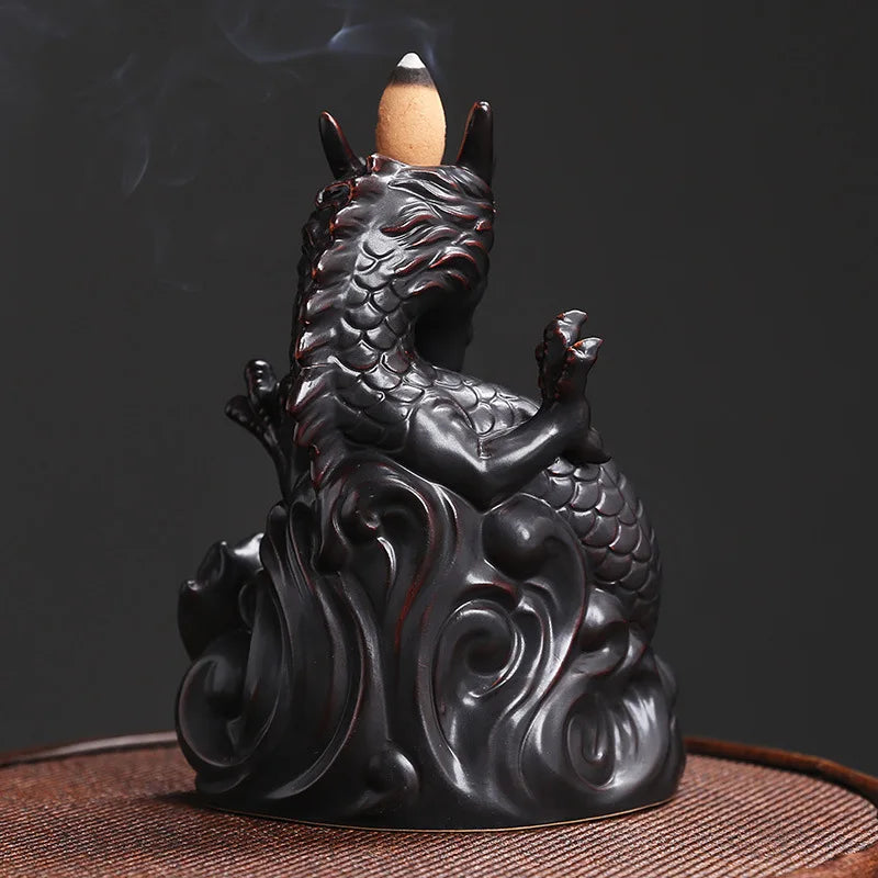 Dragon Backflow Ceramic Incense Burner - Image 4