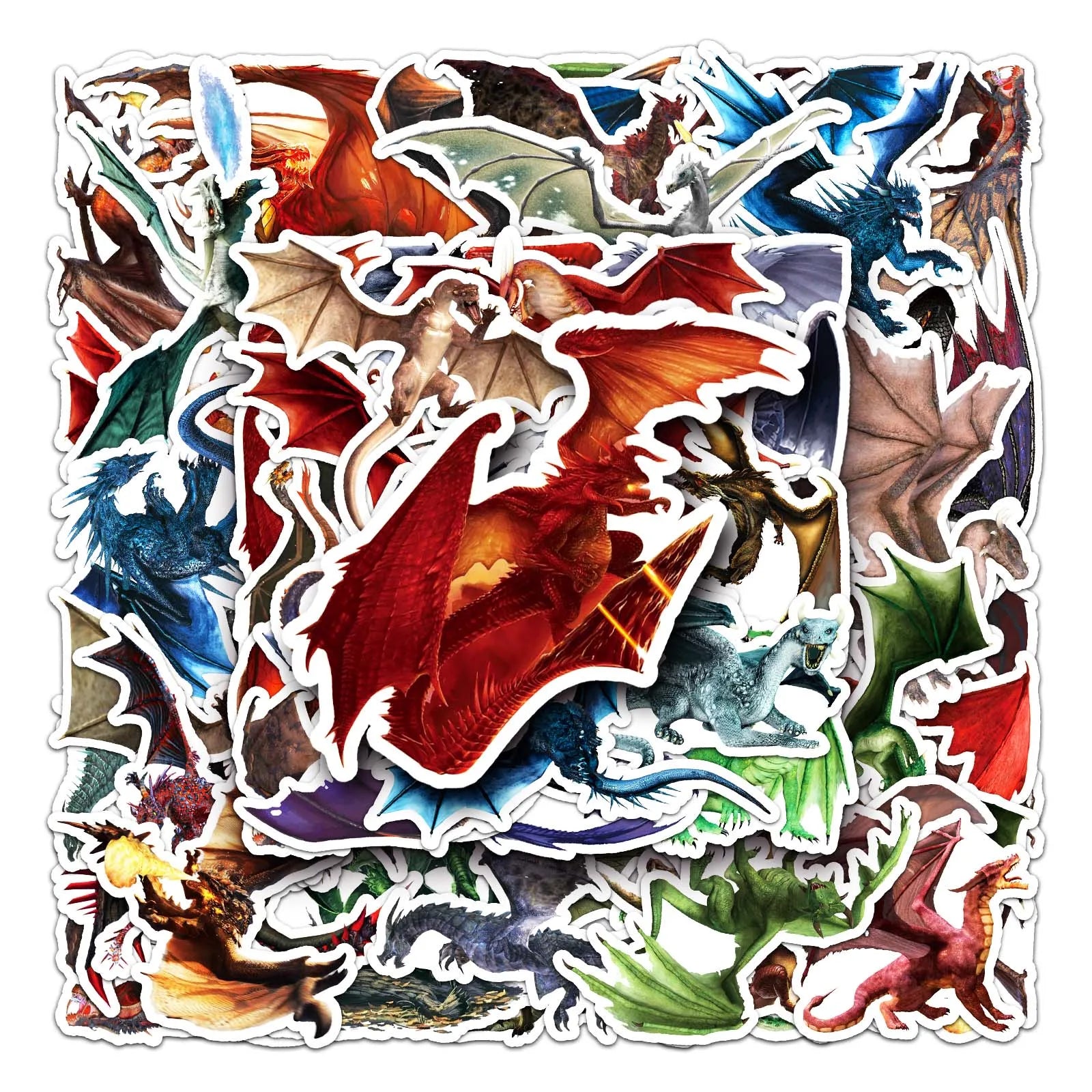 50PCS Dragon Series Cartoon Waterproof Vinyl Stickers - Image 2