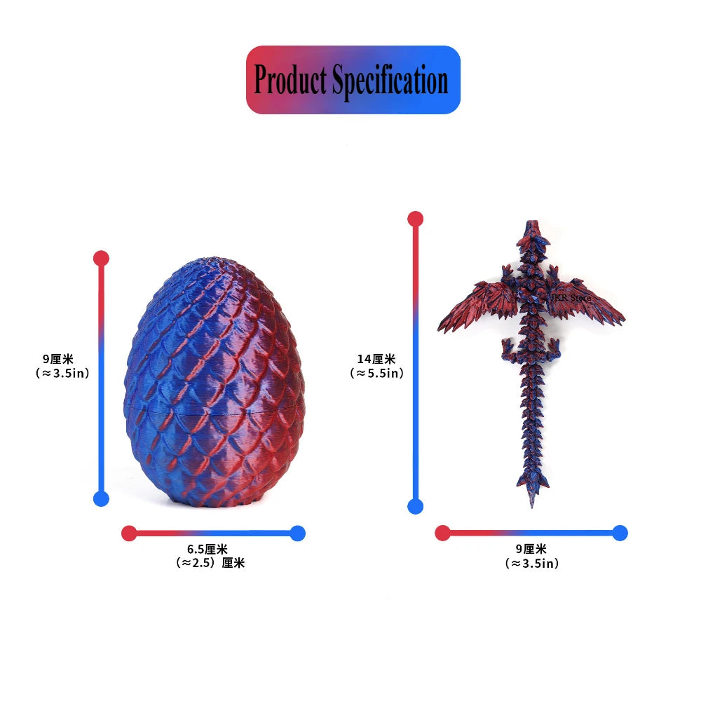 3D Printed Gradient Wings Flying Dragon Egg Set - Image 6
