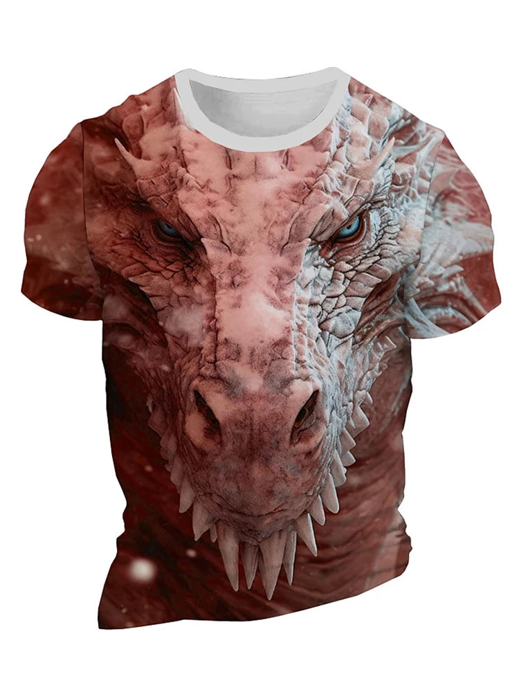3D Dragon Print Menโs T-Shirt - Image 21