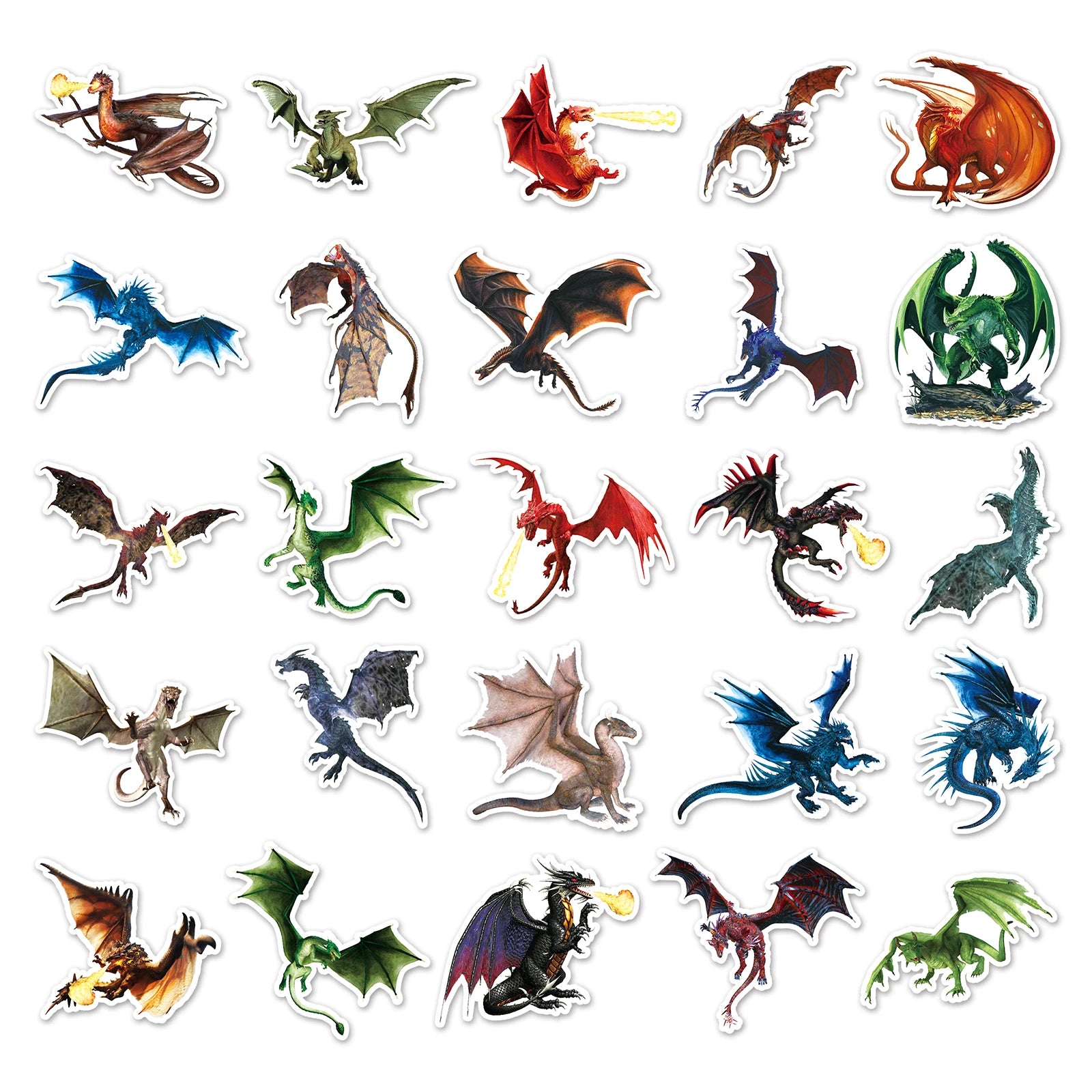 50PCS Dragon Series Cartoon Waterproof Vinyl Stickers - Image 4