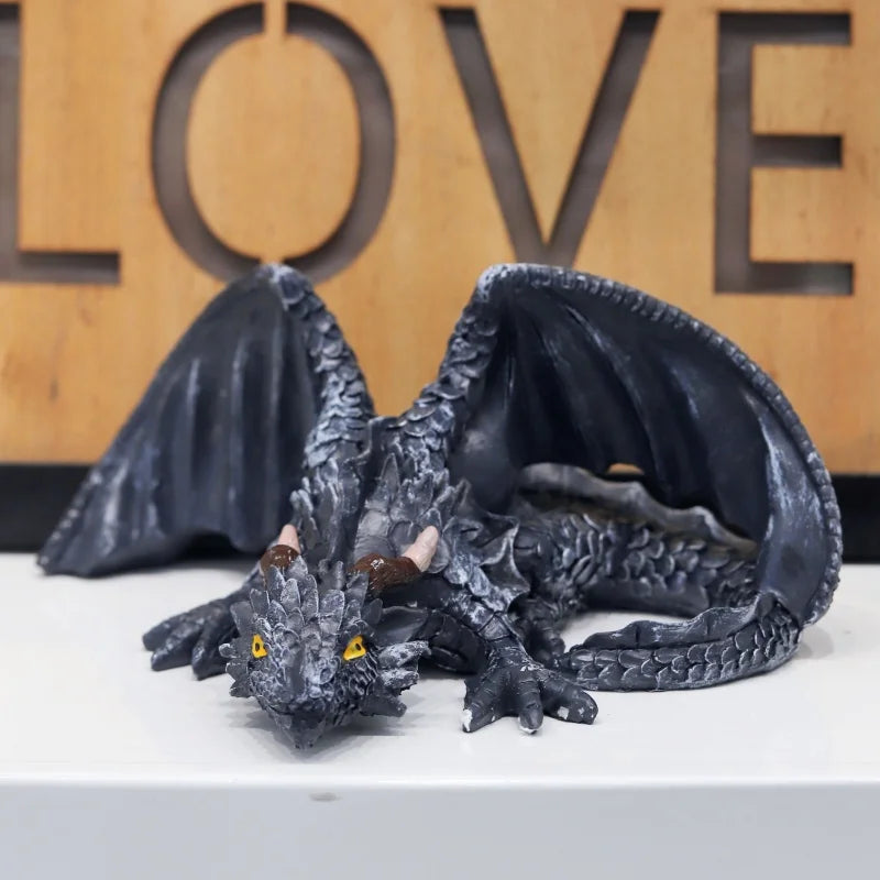 Creative Magic Black Flying Dragon Resin Ornament – Cool Home Decoration Statue Craft - Image 2