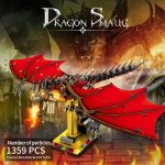 1359PCS Flames Dragon Smaug Building Blocks – Fire Breathing Dragon Model Toy for Kids’ Holiday Gifts