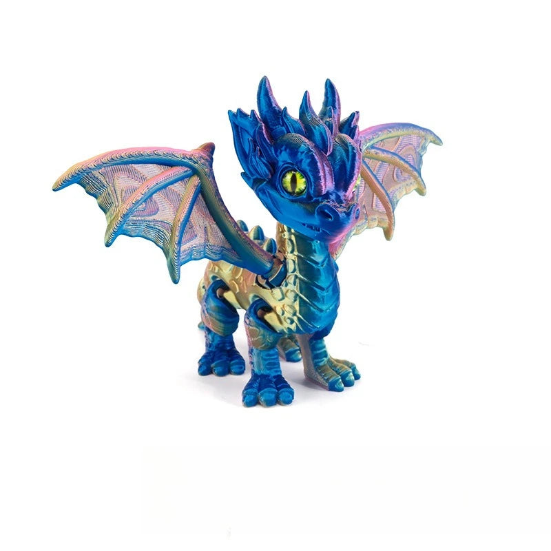 3D Printed Articulated Western Dragon – Retractable Wings & Tail Fidget Desktop Ornament - Image 7