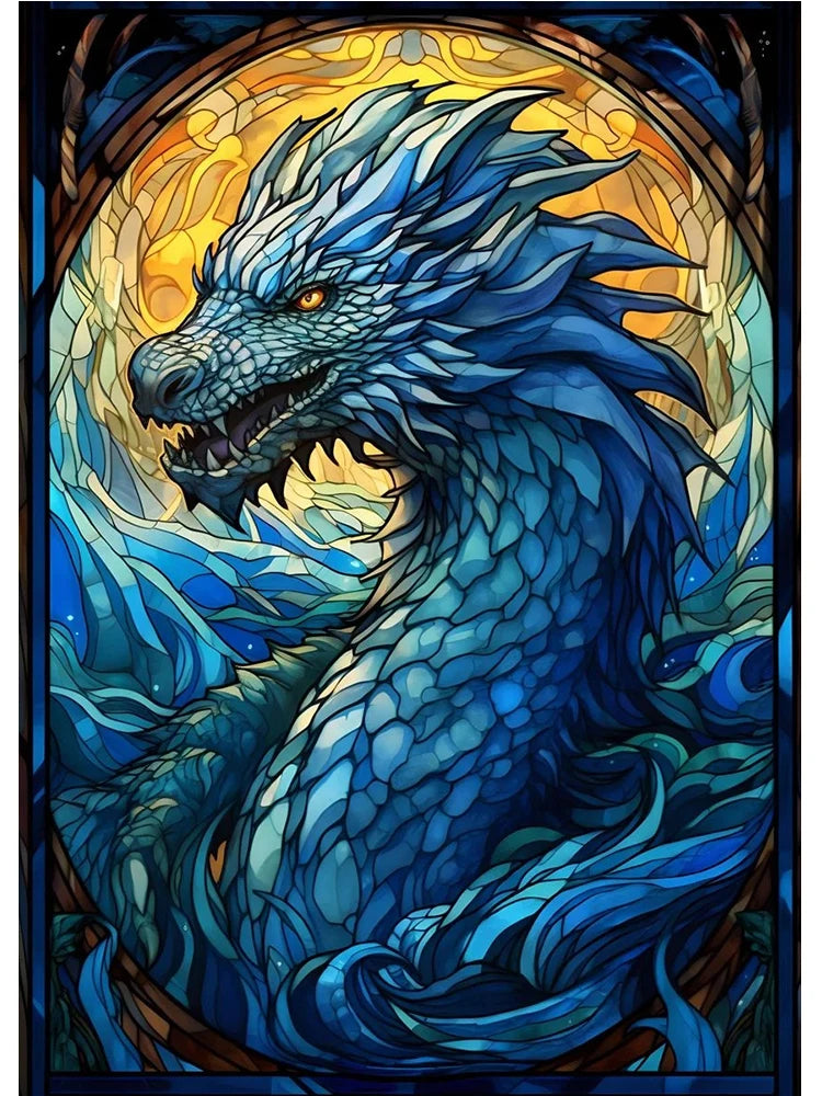 Abstract All Dragons Asylum Stained Glass Poster – Canvas Painting Wall Art for Living Room & Home Decor - Image 12