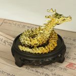 3D Printed Chinese Dragon Figurine with Movable Joints – Golden Loong Articulated Model & Desktop Ornament