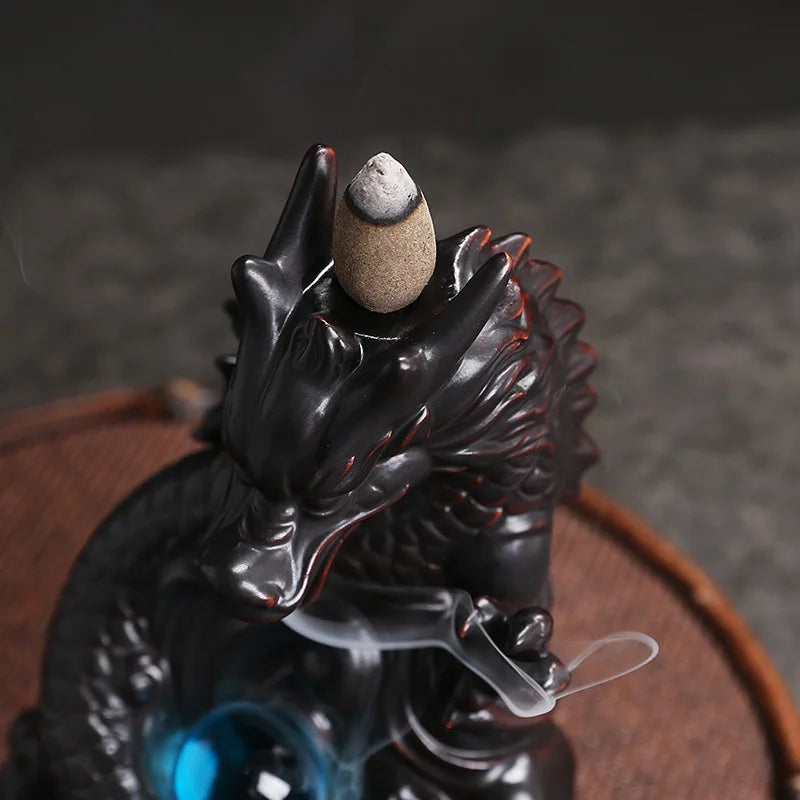Dragon Backflow Incense Burner – Ceramic Incense Holder for Home Decor & Aromatherapy (Without Incense) - Image 2