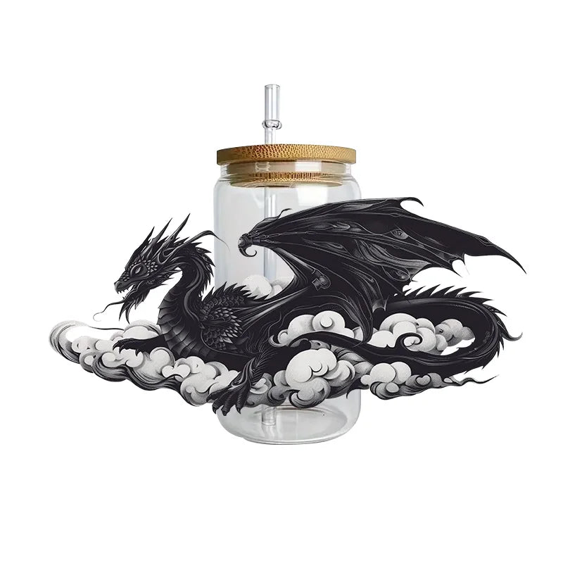 3D Fantasy Dragon Art UV DTF Cup Wrap Sticker – Waterproof Crystal Label for DIY Glass & Tumbler Decoration - Image 18