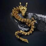 3D Printed Articulated Chinese Dragon – Flexible Realistic Ornament & Toy Model for Home or Office Décor