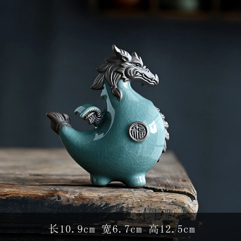 Creative Dragon Decoration Ceramic Lucky Mascot – Living Room, Wine Cabinet & Office Desktop Zodiac Dragon Ornament - Image 6