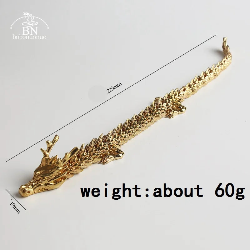 22.5cm 60g 3D Dragon Statue Ornament – Moveable Jointed Brass Zodiac Animal Decoration - Image 6