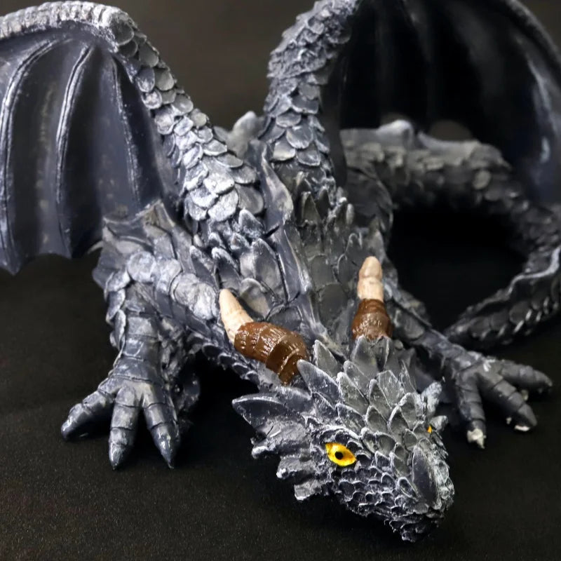 Creative Magic Black Flying Dragon Resin Ornament – Cool Home Decoration Statue Craft - Image 3