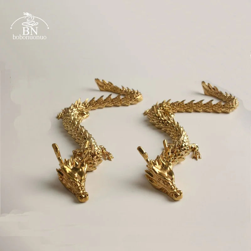 22.5cm 60g 3D Dragon Statue Ornament – Moveable Jointed Brass Zodiac Animal Decoration - Image 4