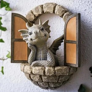 Dragon Shape Resin Lawn Sculpture