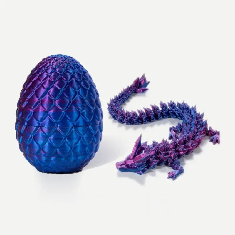 3D Printed Dragon Egg with Fully Articulated Dragon - Image 2