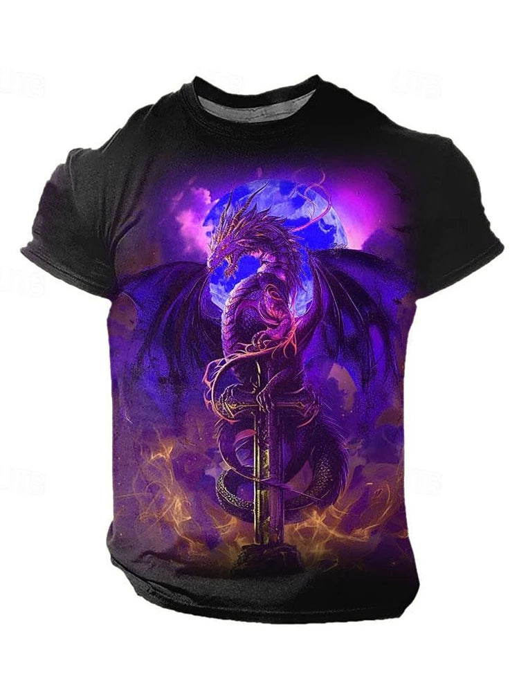 3D Dragon Print Menโs T-Shirt - Image 6